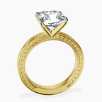 18kt Yellow Gold Ivory Vintage Solitaire Lab Diamond Ring side right image one