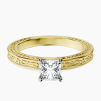 18kt Yellow Gold Ivory Vintage Solitaire Lab Diamond Ring front image