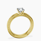 18kt Yellow Gold Ivory Vintage Solitaire Lab Diamond Ring side right image one
