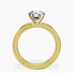18ct Yellow Gold Ivory Vintage Solitaire Lab Diamond Ring side right image one