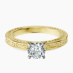 18kt Yellow Gold Ivory Vintage Solitaire Lab Diamond Ring front image