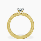 18kt Yellow Gold Ivory Vintage Solitaire Lab Diamond Ring side right image one