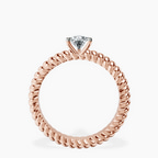 18kt Rose Gold Sansa Solitaire Lab Diamond Ring side right image one