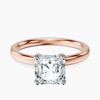 18ct Rose Gold Four Prong Solitaire 2mm Lab Diamond Ring front image