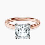 14kt Rose Gold Four Prong Solitaire 2mm Lab Diamond Ring front image