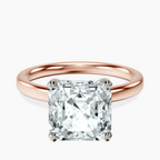 18kt Rose Gold Four Prong Solitaire 2mm Lab Diamond Ring front image