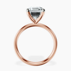 18kt Rose Gold Four Prong Solitaire 2mm Lab Diamond Ring side right image one