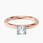 18kt Rose Gold Four Prong Solitaire 2mm Lab Diamond Ring front image