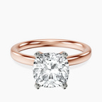 18kt Rose Gold Four Prong Solitaire 2mm Lab Diamond Ring front image