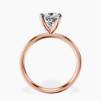 18kt Rose Gold Four Prong Solitaire 2mm Lab Diamond Ring side right image one