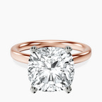18kt Rose Gold Four Prong Solitaire 2mm Lab Diamond Ring front image