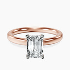 14kt Rose Gold Four Prong Solitaire 2mm Lab Diamond Ring front image
