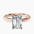 18ct Rose Gold Four Prong Solitaire 2mm Lab Diamond Ring front image