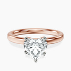 14kt Rose Gold Four Prong Solitaire 2mm Lab Diamond Ring front image
