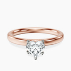 18kt Rose Gold Four Prong Solitaire 2mm Lab Diamond Ring front image
