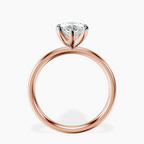 10kt Rose Gold Four Prong Solitaire 2mm Lab Diamond Ring side right image one