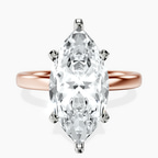 14kt Rose Gold Four Prong Solitaire 2mm Lab Diamond Ring front image