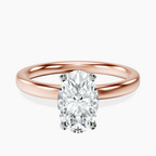 14kt Rose Gold Four Prong Solitaire 2mm Lab Diamond Ring front image