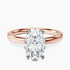 9ct Rose Gold Four Prong Solitaire 2mm Lab Diamond Ring front image