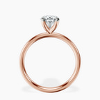 9ct Rose Gold Four Prong Solitaire 2mm Lab Diamond Ring side right image one