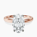 14kt Rose Gold Four Prong Solitaire 2mm Lab Diamond Ring front image