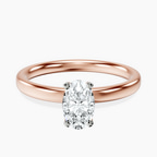 14kt Rose Gold Four Prong Solitaire 2mm Lab Diamond Ring front image