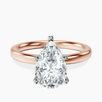 14ct Rose Gold Four Prong Solitaire 2mm Lab Diamond Ring front image
