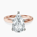 18kt Rose Gold Four Prong Solitaire 2mm Lab Diamond Ring front image