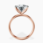 18kt Rose Gold Four Prong Solitaire 2mm Lab Diamond Ring side right image one