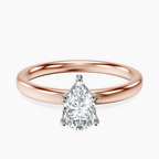 14kt Rose Gold Four Prong Solitaire 2mm Lab Diamond Ring front image