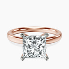 14kt Rose Gold Four Prong Solitaire 2mm Lab Diamond Ring front image