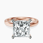 18kt Rose Gold Four Prong Solitaire 2mm Lab Diamond Ring front image