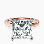 18kt Rose Gold Four Prong Solitaire 2mm Lab Diamond Ring front image