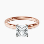 14kt Rose Gold Four Prong Solitaire 2mm Lab Diamond Ring front image