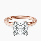 18kt Rose Gold Four Prong Solitaire 2mm Lab Diamond Ring front image