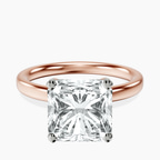 14kt Rose Gold Four Prong Solitaire 2mm Lab Diamond Ring front image