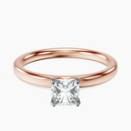 14kt Rose Gold Four Prong Solitaire 2mm Lab Diamond Ring front image