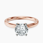 18kt Rose Gold Four Prong Solitaire 2mm Lab Diamond Ring front image