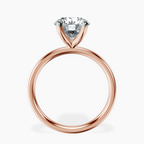2.82 ct. round Four Prong Ring in 14Ct rose gold side right image one
