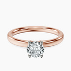 10kt Rose Gold Four Prong Solitaire 2mm Lab Diamond Ring front image