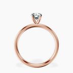 10kt Rose Gold Four Prong Solitaire 2mm Lab Diamond Ring side right image one