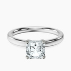 18kt White Gold Four Prong Solitaire 2mm Lab Diamond Ring front image