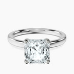 18kt White Gold Four Prong Solitaire 2mm Lab Diamond Ring front image