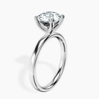 18kt White Gold Four Prong Solitaire 2mm Lab Diamond Ring standing product image one