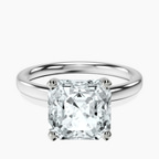 14kt White Gold Four Prong Solitaire 2mm Lab Diamond Ring front image