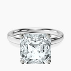 18kt White Gold Four Prong Solitaire 2mm Lab Diamond Ring front image