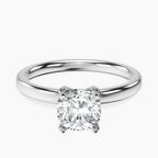 18kt White Gold Four Prong Solitaire 2mm Lab Diamond Ring front image