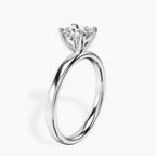 18kt White Gold Four Prong Solitaire 2mm Lab Diamond Ring standing product image one