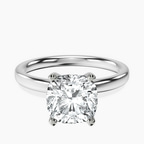18kt White Gold Four Prong Solitaire 2mm Lab Diamond Ring front image