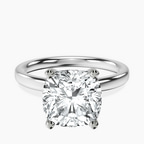 18kt White Gold Four Prong Solitaire 2mm Lab Diamond Ring front image